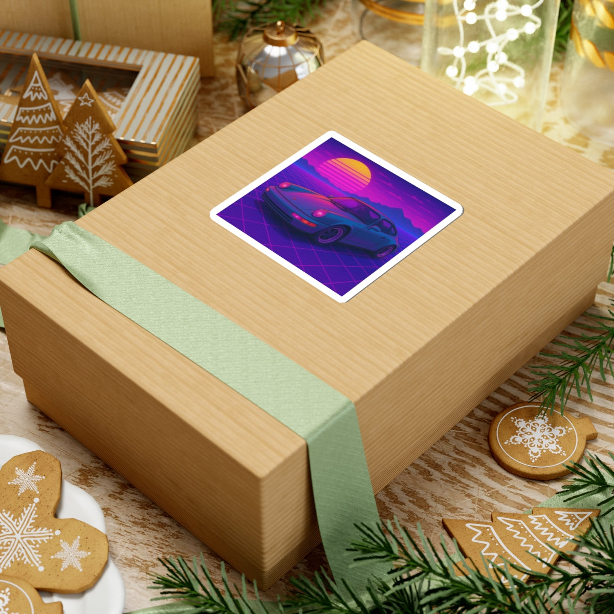 Purple Porsche 911 964 Kiss Cut Sticker