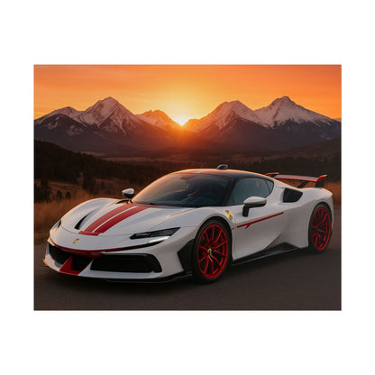 Red Ferrari F8 Tributo Poster