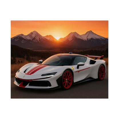 Red Ferrari F8 Tributo Poster