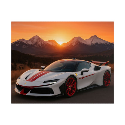 Red Ferrari F8 Tributo Poster