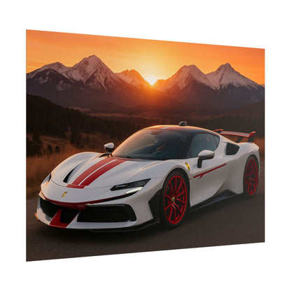 Red Ferrari F8 Tributo Poster