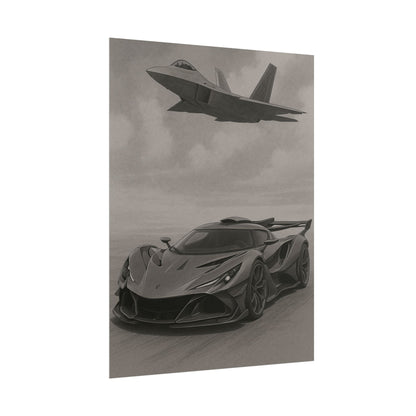 Grey Apollo IE And A F22 Raptor Poster