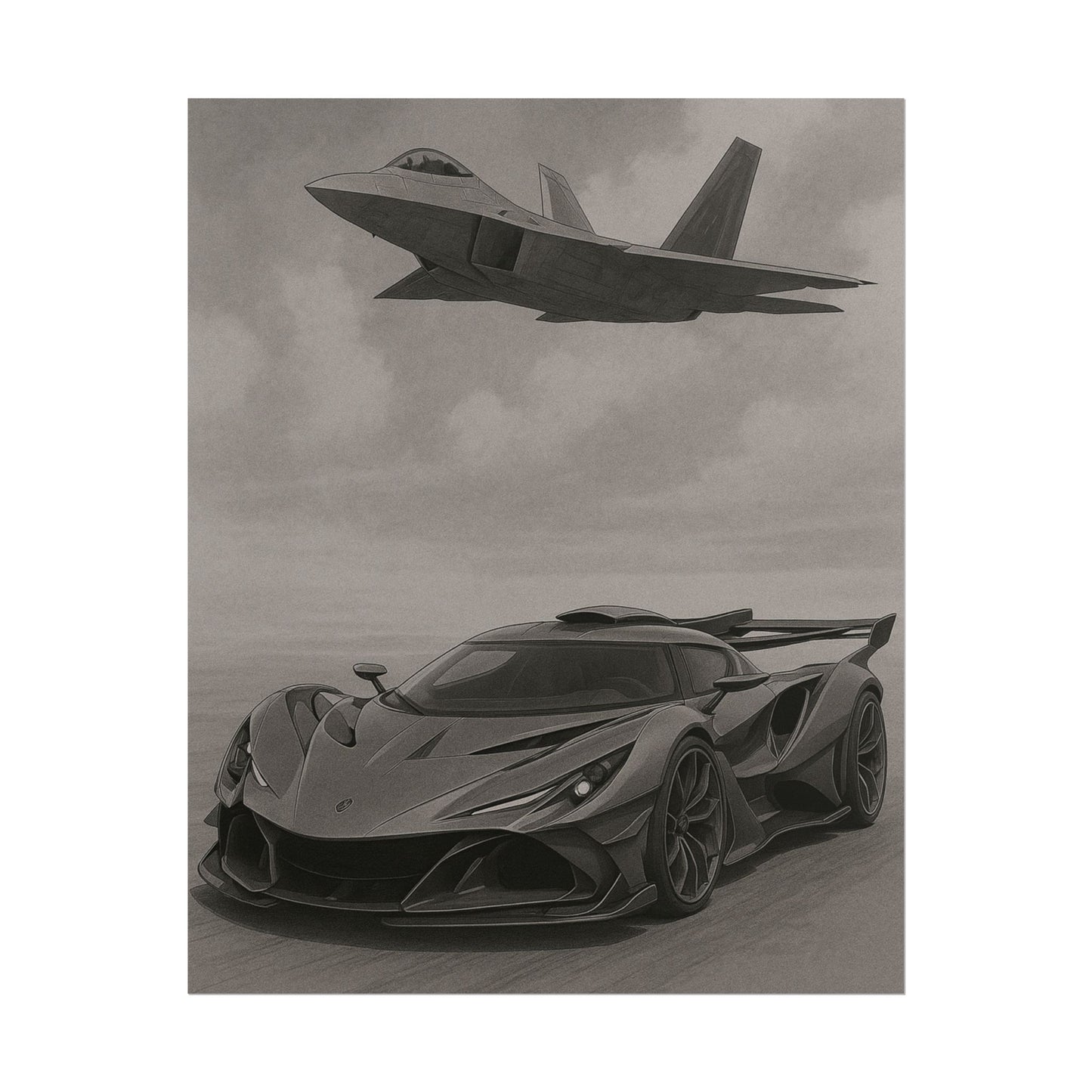 Grey Apollo IE And A F22 Raptor Poster