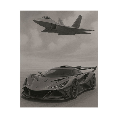 Grey Apollo IE And A F22 Raptor Poster