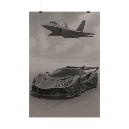 Grey Apollo IE And A F22 Raptor Poster