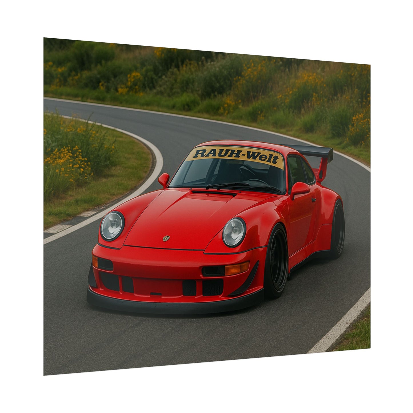 Red RWB Porsche 911 Poster