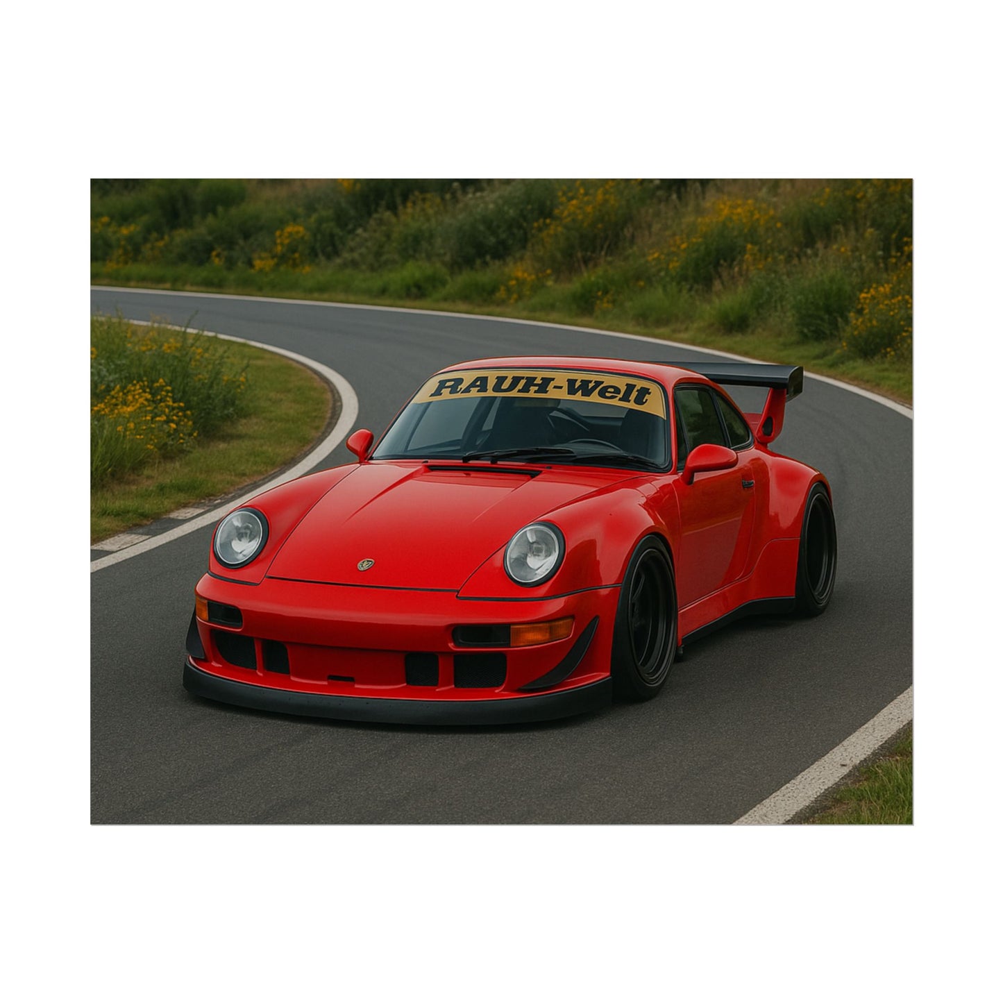 Red RWB Porsche 911 Poster
