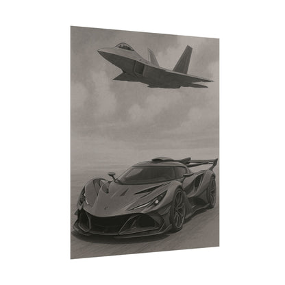 Grey Apollo IE And A F22 Raptor Poster
