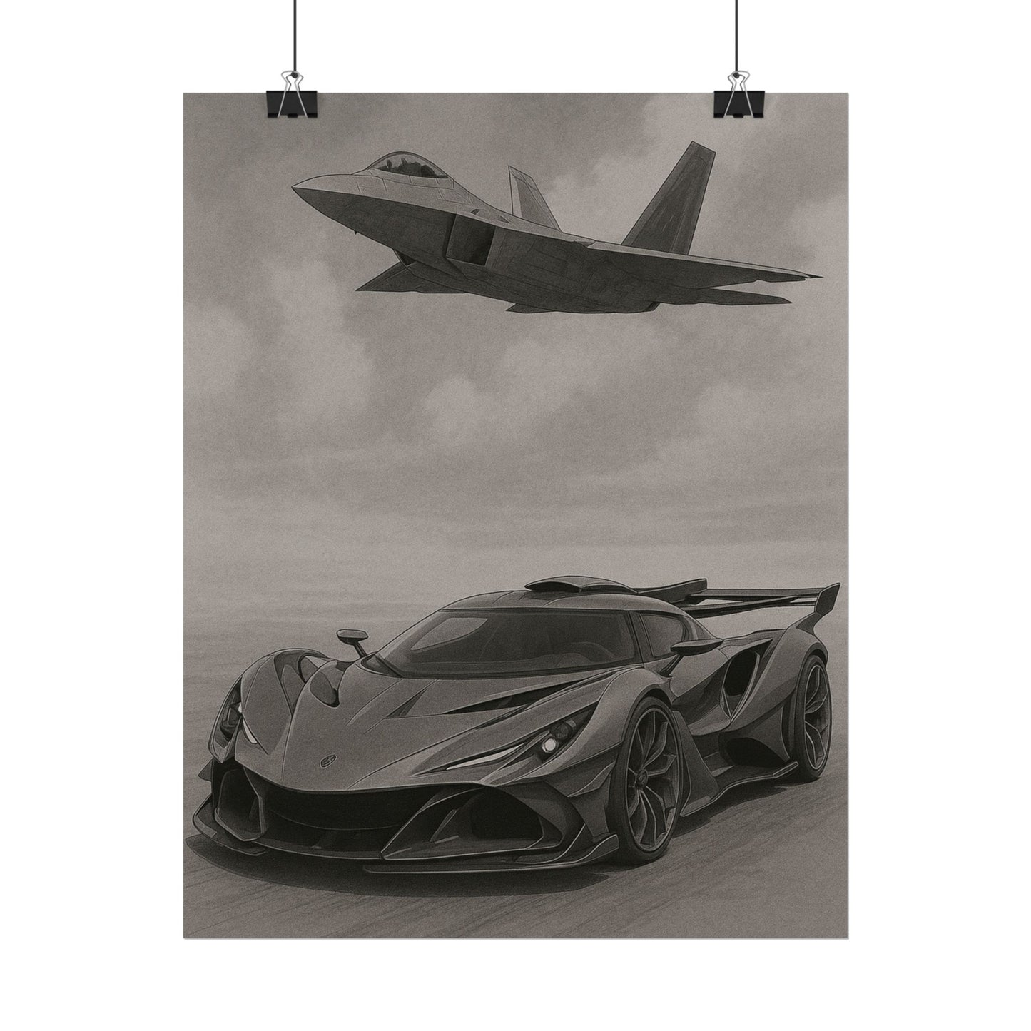 Grey Apollo IE And A F22 Raptor Poster