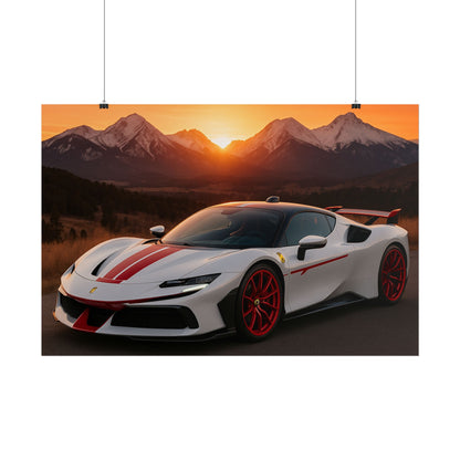 Red Ferrari F8 Tributo Poster