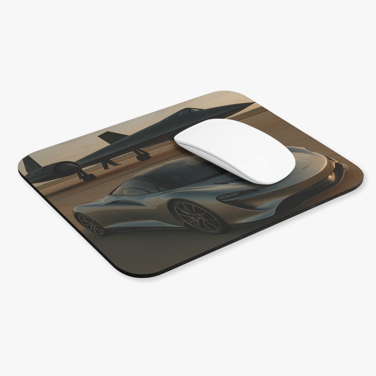 Grey McLaren Speed Tail With A SR-71 Blackhawk Mouse Pad