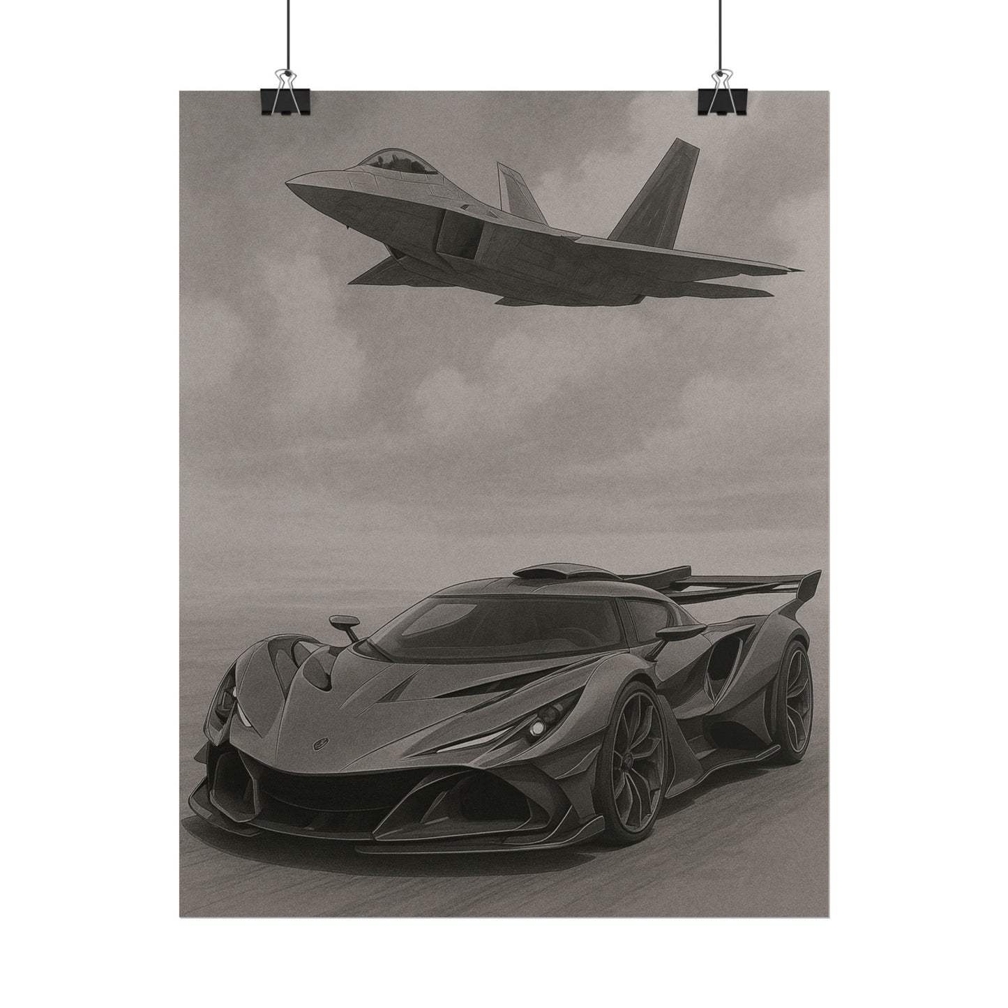 Grey Apollo IE And A F22 Raptor Poster