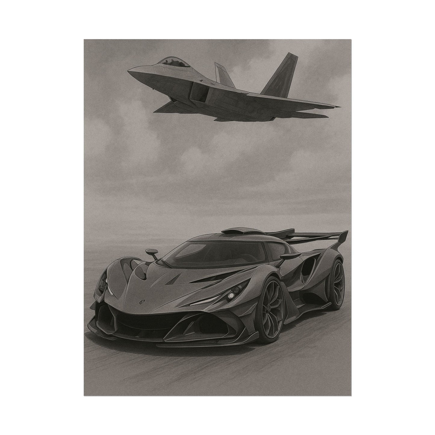 Grey Apollo IE And A F22 Raptor Poster