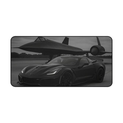 Black Corvette ZR1 And A Sr-72 Blackhawk Desk Pad