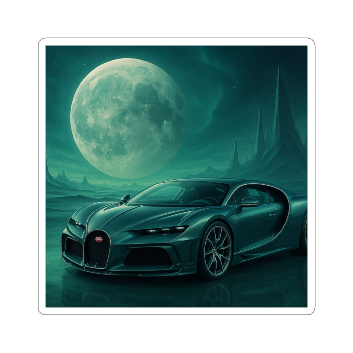 Teal Bugatti Chiron Kiss Cut Sticker