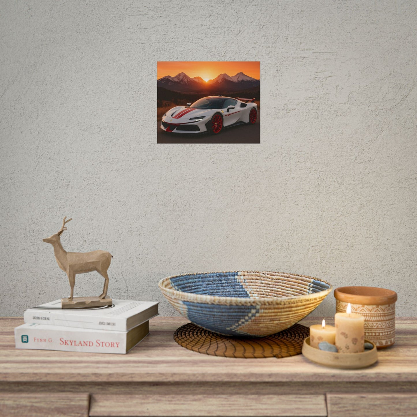 Red Ferrari F8 Tributo Poster