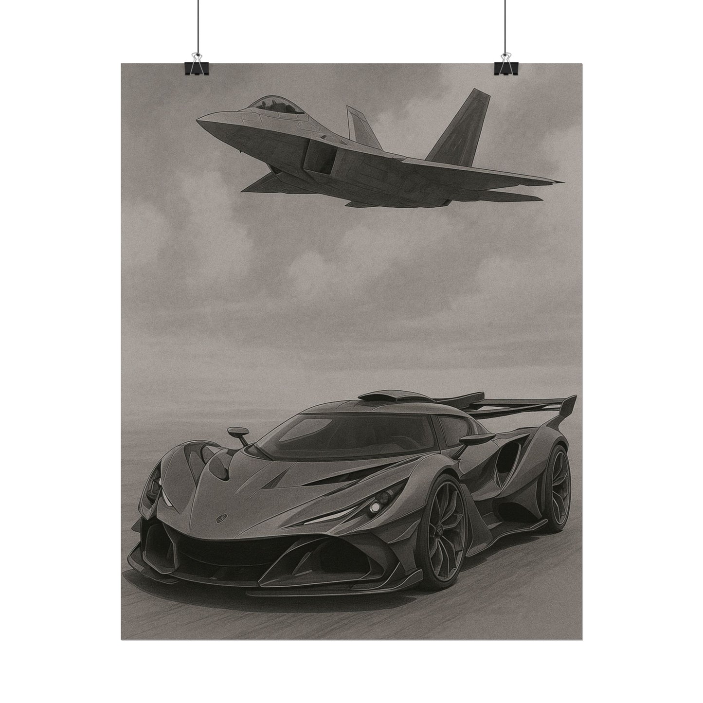 Grey Apollo IE And A F22 Raptor Poster