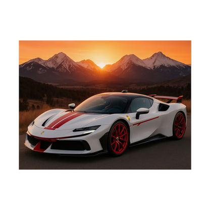 Red Ferrari F8 Tributo Poster