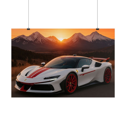 Red Ferrari F8 Tributo Poster