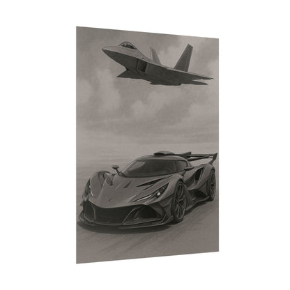 Grey Apollo IE And A F22 Raptor Poster