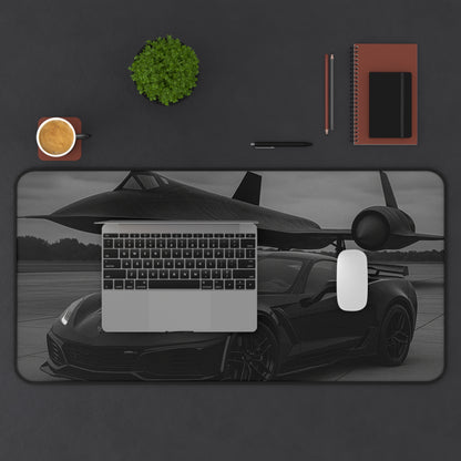 Black Corvette ZR1 And A Sr-72 Blackhawk Desk Pad