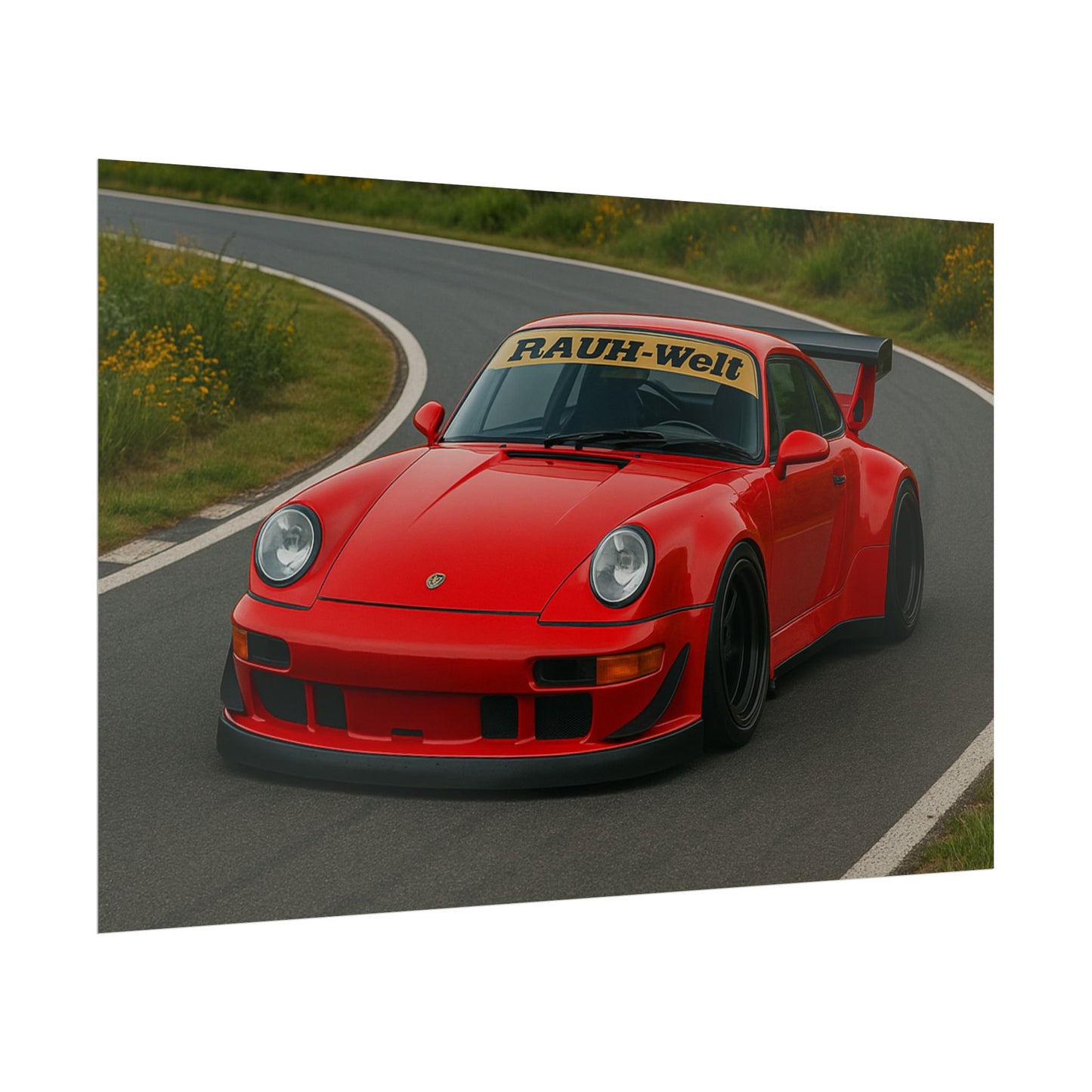 Red RWB Porsche 911 Poster