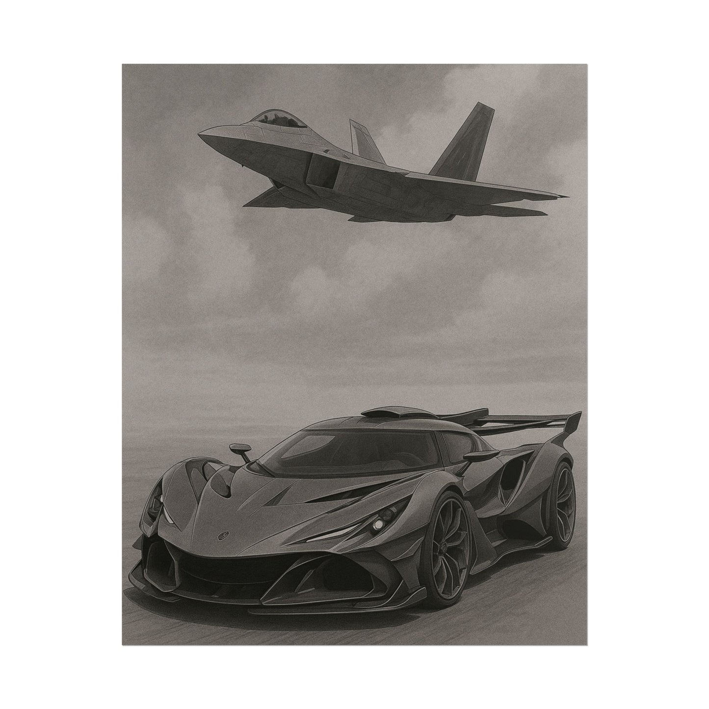Grey Apollo IE And A F22 Raptor Poster