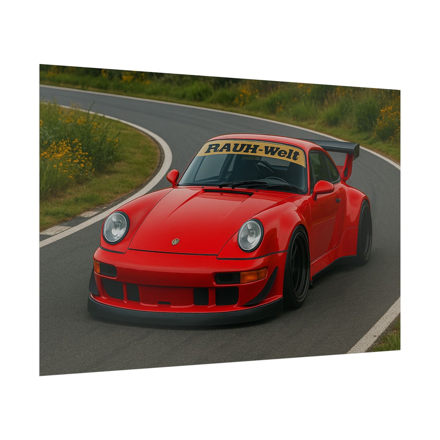 Red RWB Porsche 911 Poster