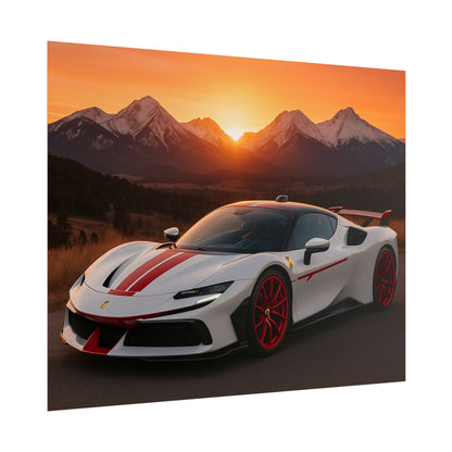 Red Ferrari F8 Tributo Poster