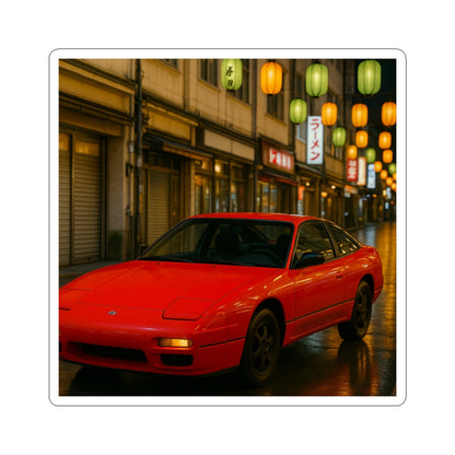 Red Nissan 180sx Kiss Cut Sticker
