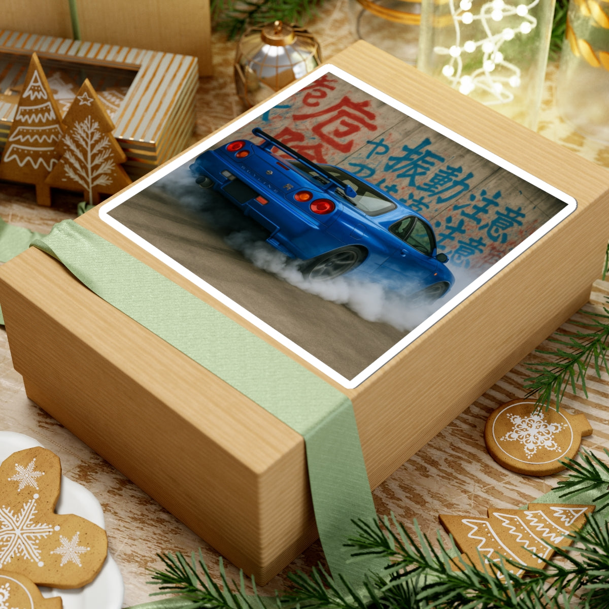 Blue Nissan R34 GTR Kiss Cut Sticker