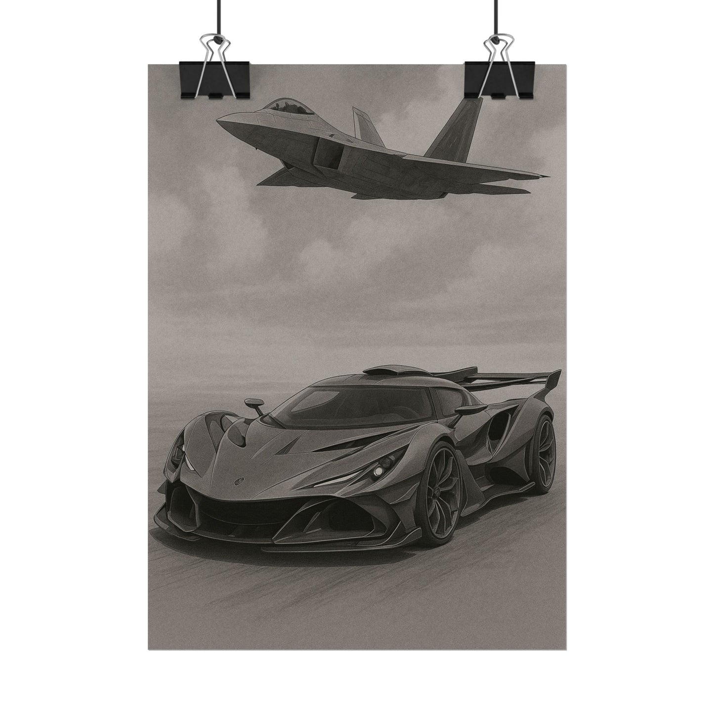 Grey Apollo IE And A F22 Raptor Poster