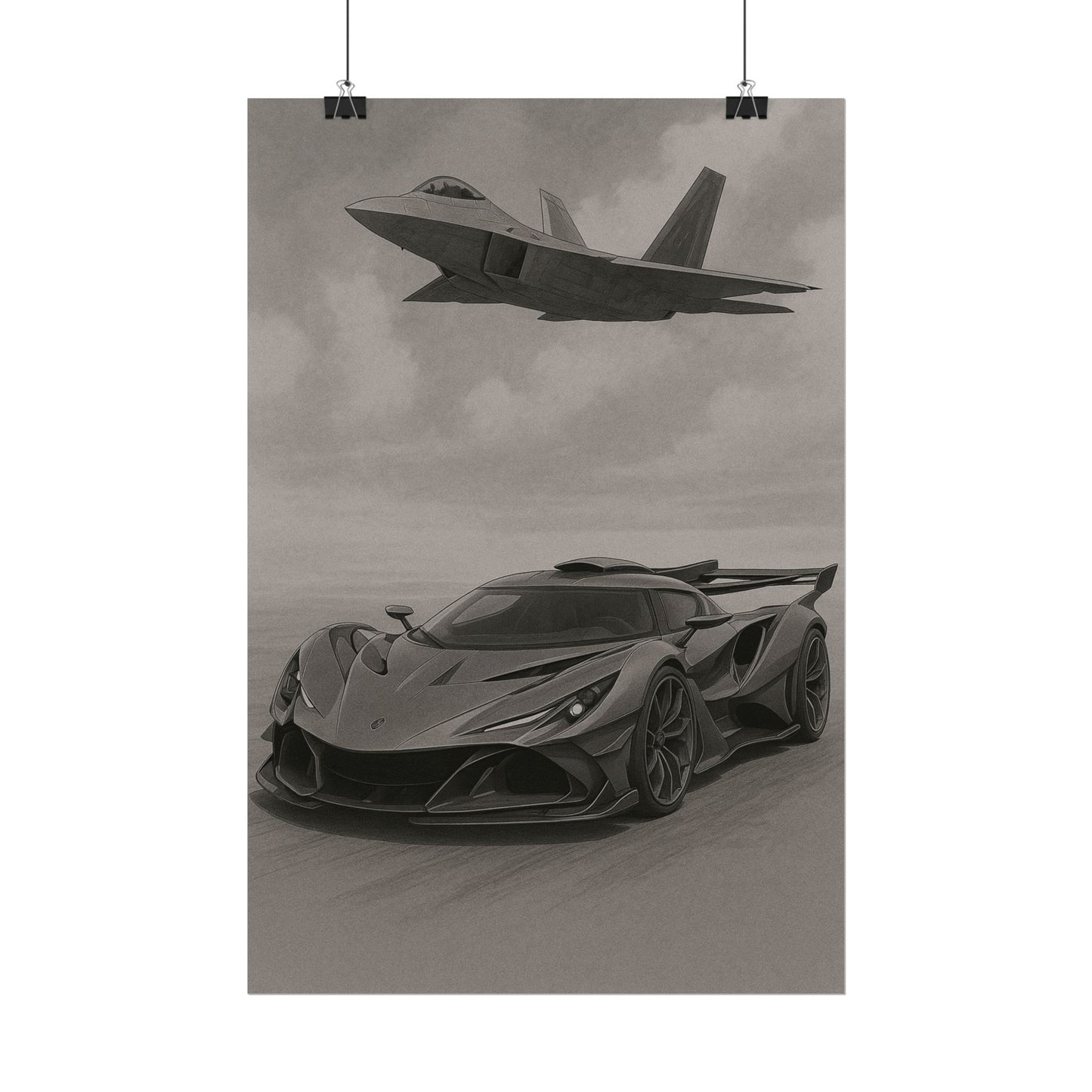 Grey Apollo IE And A F22 Raptor Poster