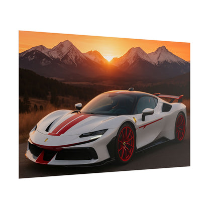 Red Ferrari F8 Tributo Poster