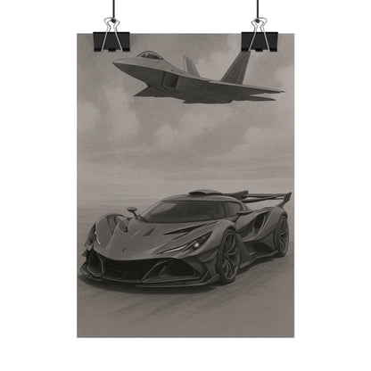 Grey Apollo IE And A F22 Raptor Poster