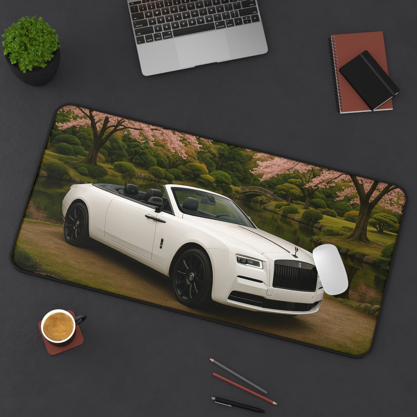 White Rolls Royce Cullinan Desk Mat