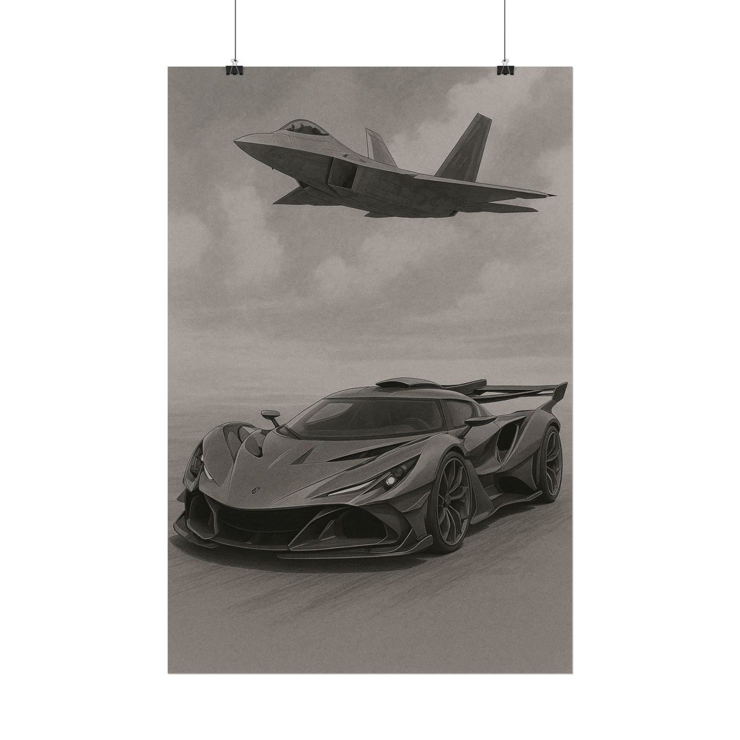 Grey Apollo IE And A F22 Raptor Poster
