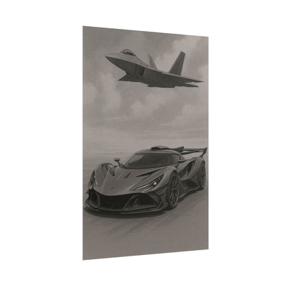 Grey Apollo IE And A F22 Raptor Poster