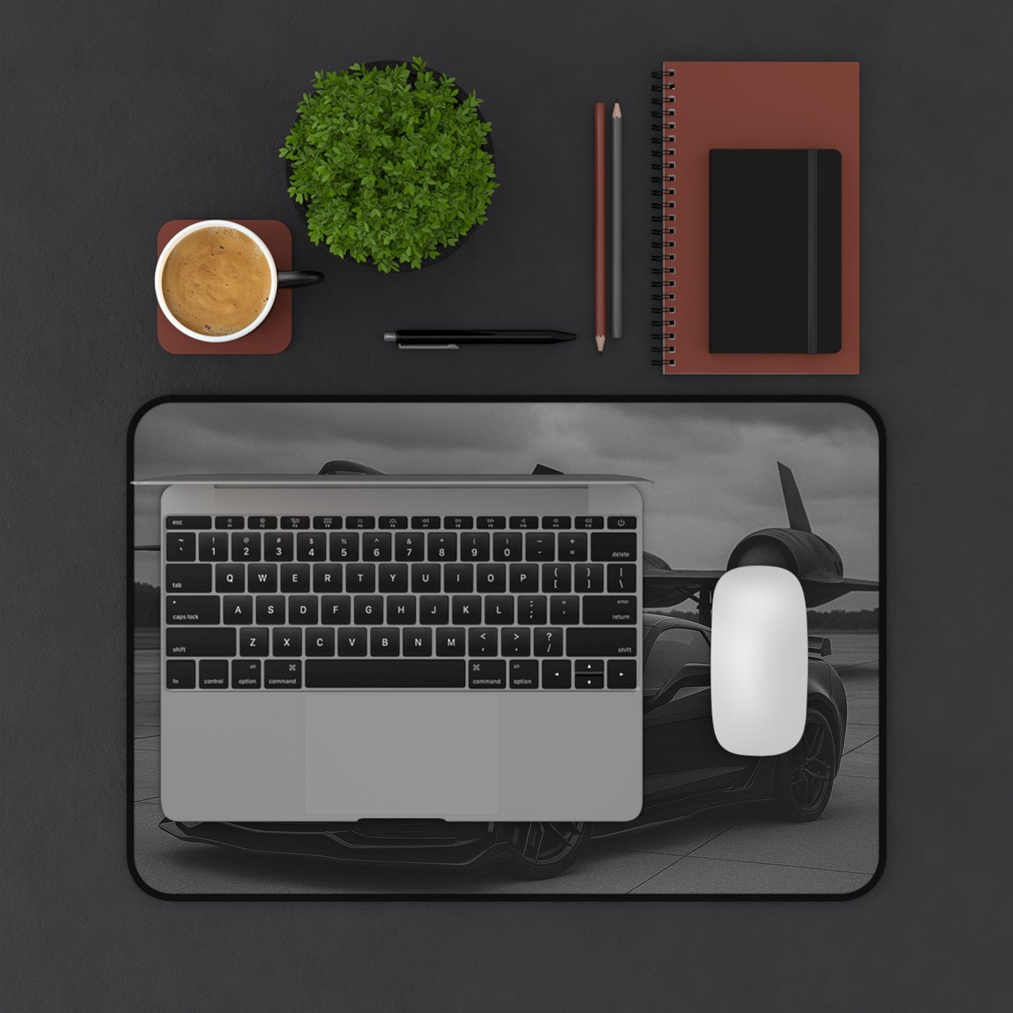 Black Corvette ZR1 And A Sr-72 Blackhawk Desk Pad