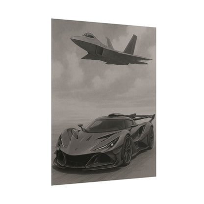 Grey Apollo IE And A F22 Raptor Poster