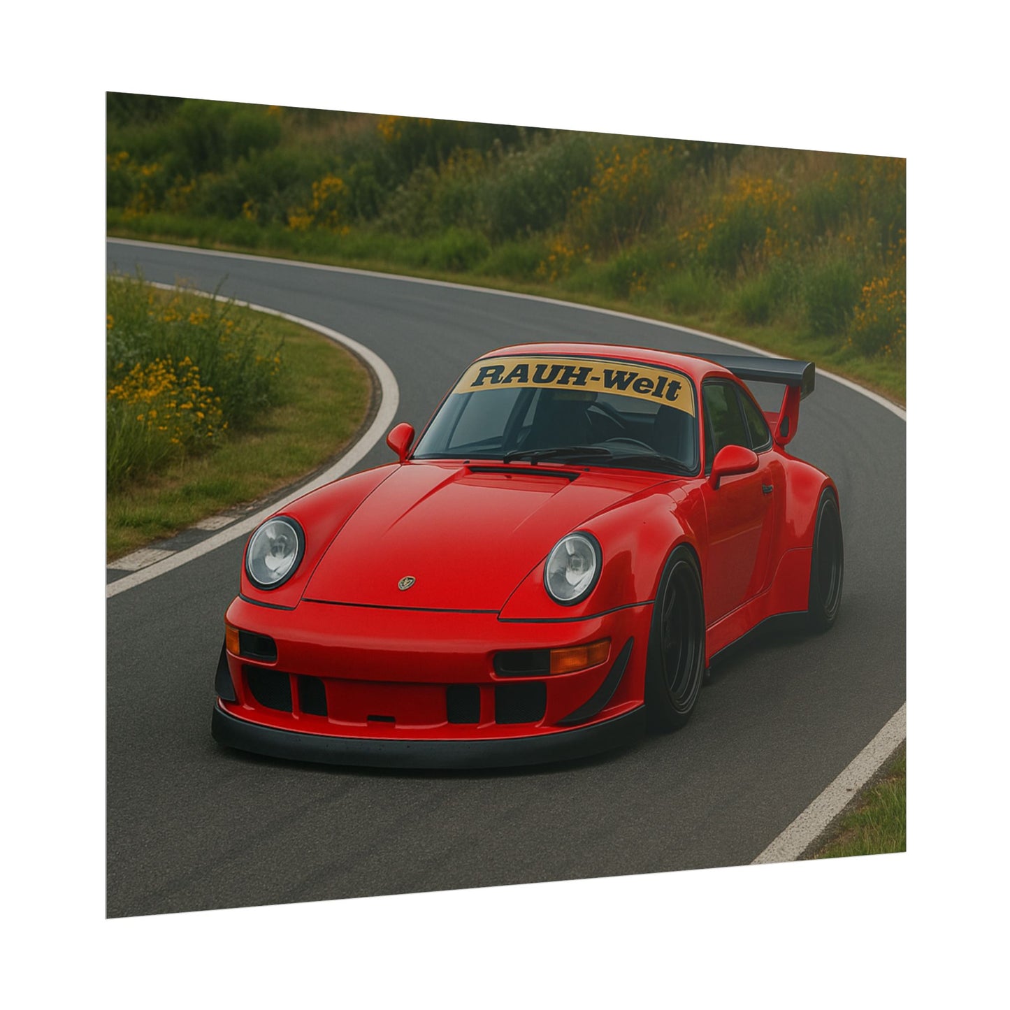 Red RWB Porsche 911 Poster