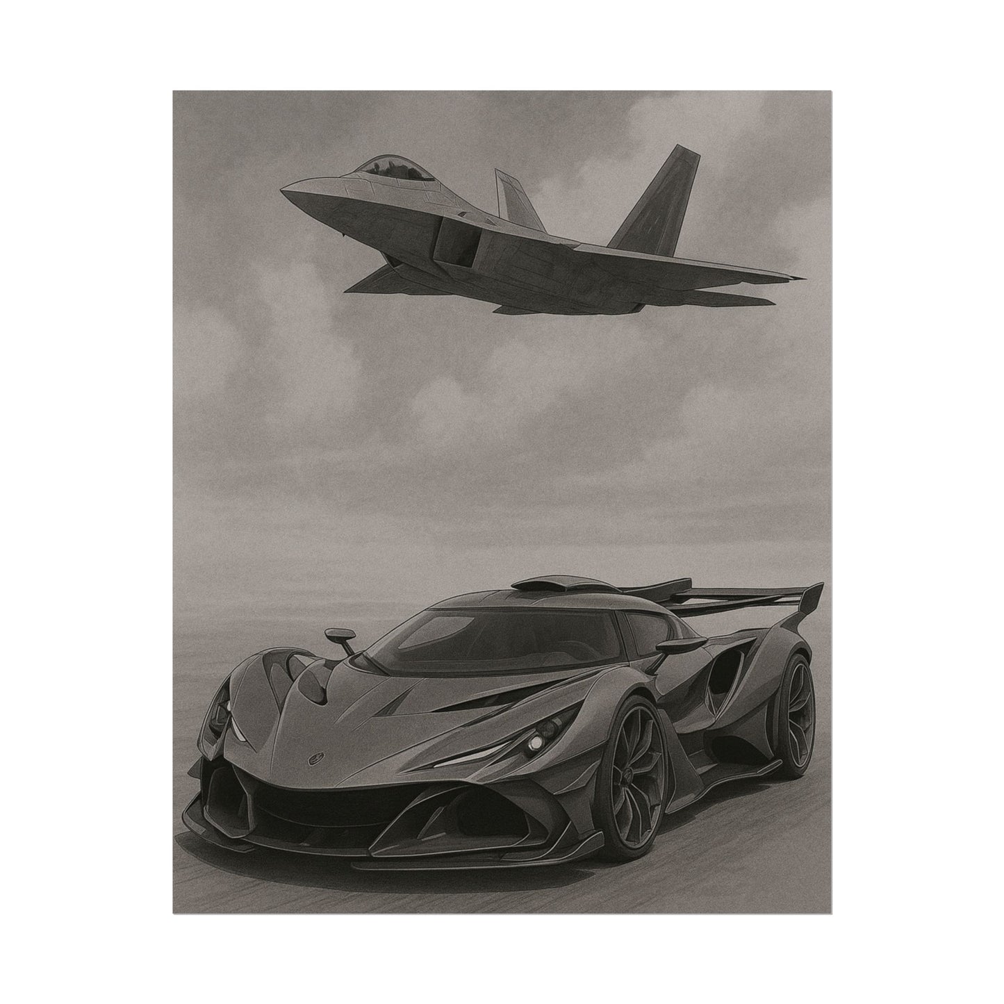 Grey Apollo IE And A F22 Raptor Poster