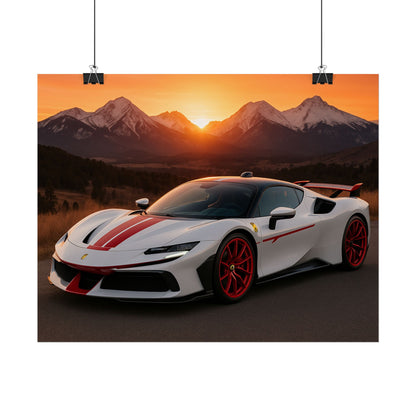 Red Ferrari F8 Tributo Poster