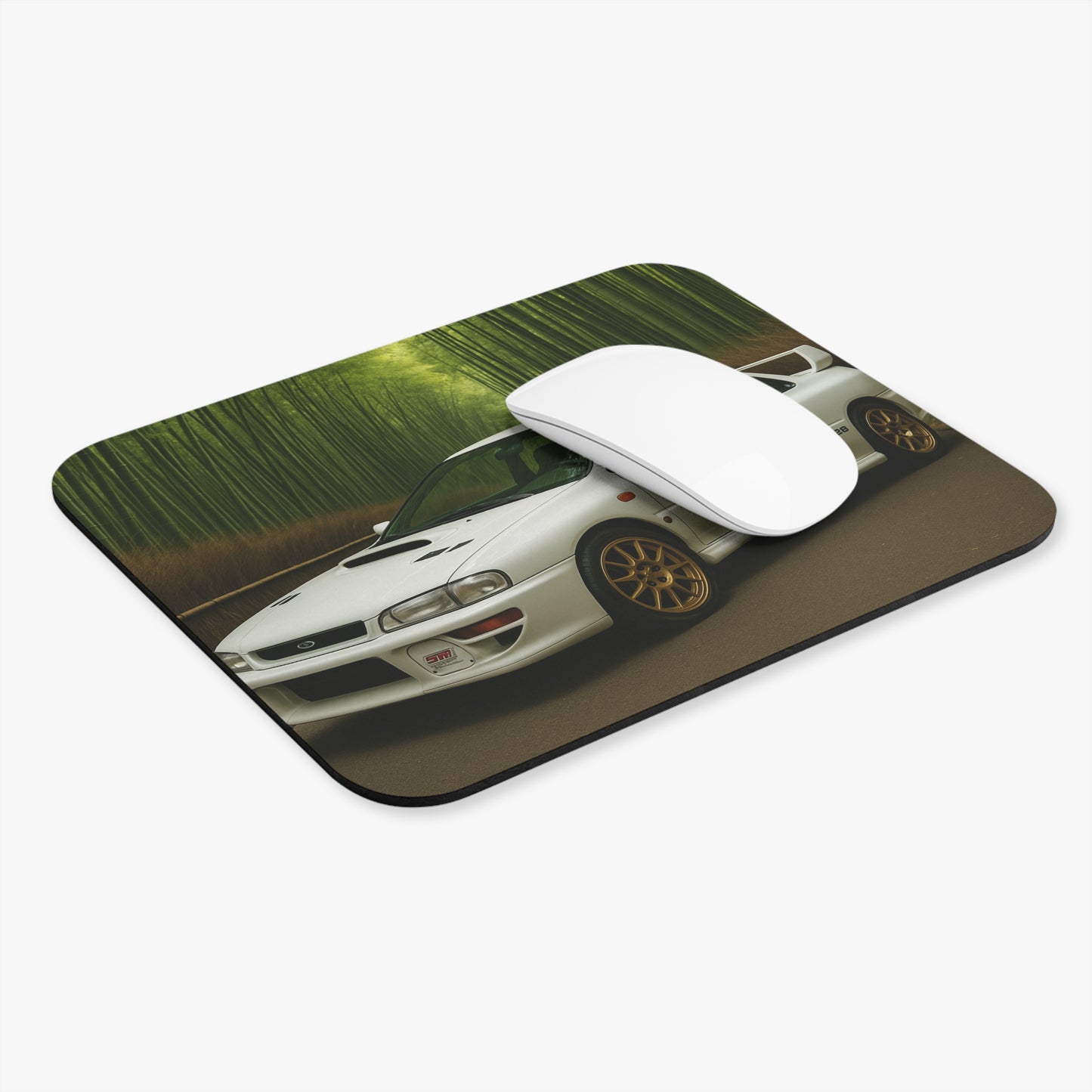 White Subaru Impreza WRX Type R Sti Mouse Pad