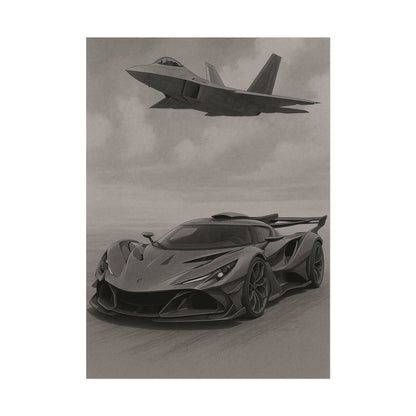 Grey Apollo IE And A F22 Raptor Poster
