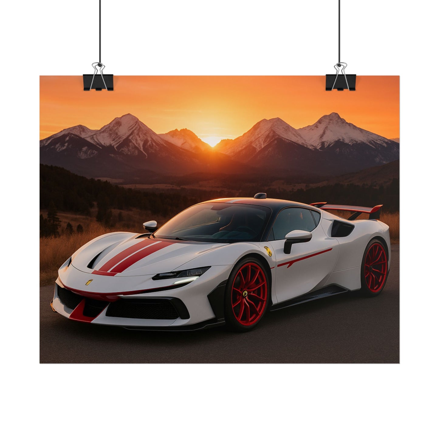 Red Ferrari F8 Tributo Poster