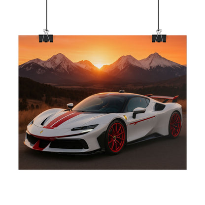 Red Ferrari F8 Tributo Poster