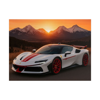 Red Ferrari F8 Tributo Poster