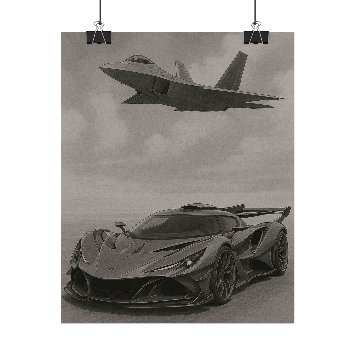 Grey Apollo IE And A F22 Raptor Poster