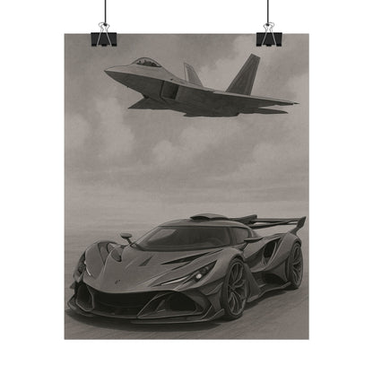 Grey Apollo IE And A F22 Raptor Poster